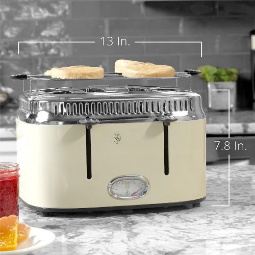  Russell Hobbs TR9250CRR Retro Style Toaster, 4-Slice, Cream