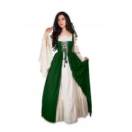 Reminisce Mythic Renaissance Medieval Irish Costume Over Dress & Cream Chemise Set