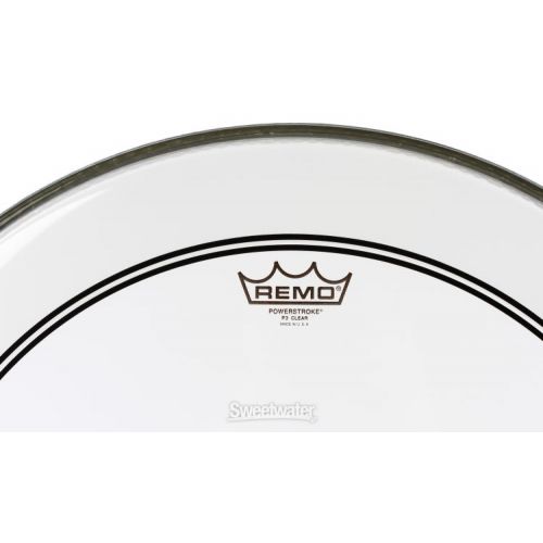 Remo Powerstroke P3 Clear Bass Drumhead - 22 inch with 2.5 inch Impact Pad