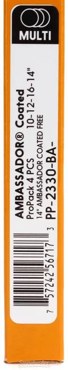  Remo Ambassador Coated 4-piece Tom Pack - 10/12/14/16 inch