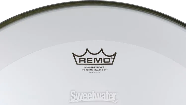  Remo Powerstroke P3 Clear Bass Drumhead - 22 inch - Top Black Dot