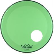 Remo Powerstroke P3 Colortone Green Bass Drumhead - 22 inch - with Port Hole