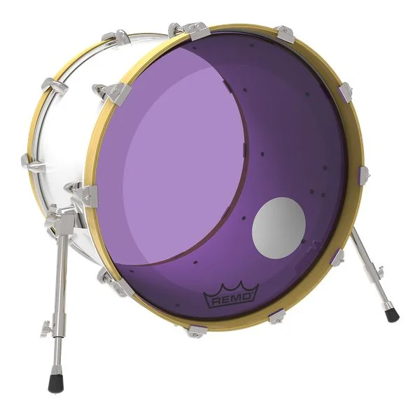  Remo Powerstroke P3 Colortone Purple Bass Drumhead - 18 inch - with Port Hole