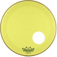 Remo Powerstroke P3 Colortone Yellow Bass Drumhead - 22 inch - with Port Hole