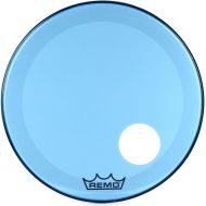 Remo Powerstroke P3 Colortone Blue Bass Drumhead - 24 inch - with Port Hole