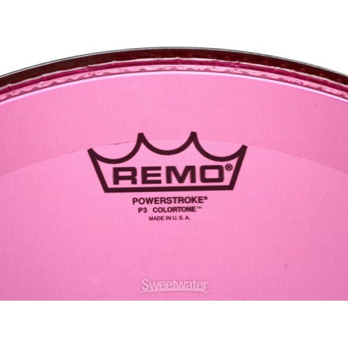  Remo Powerstroke P3 Colortone Pink Bass Drumhead - 16 inch - No Stripes