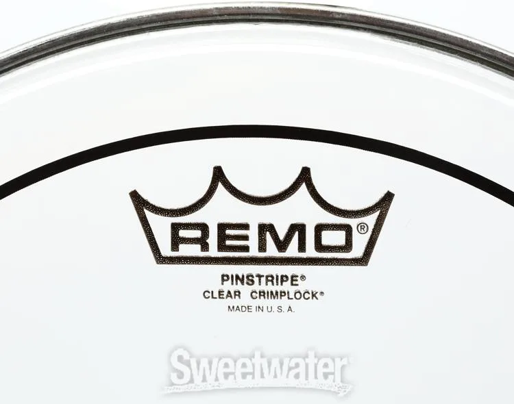  Remo Pinstripe Clear Crimplock Tenor Drumhead - 12 inch