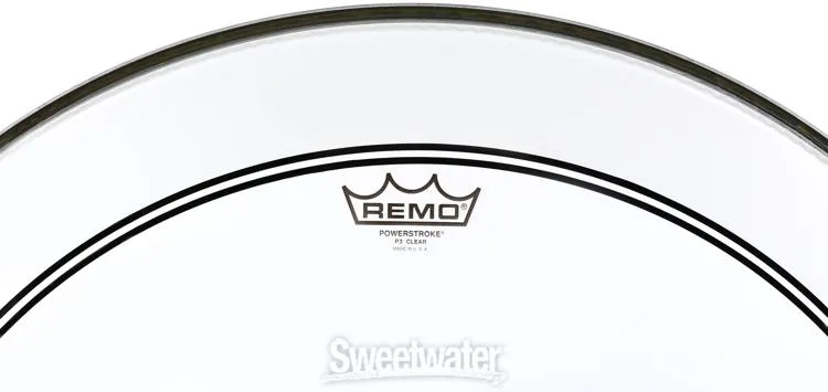  Remo Powerstroke P3 Clear Bass Drumhead - 26 inch - with 2.5 inch Impact Pad