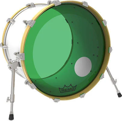  Remo Powerstroke P3 Colortone Green Bass Drumhead - 18 inch - with Port Hole