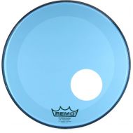 Remo Powerstroke P3 Colortone Blue Bass Drumhead - 20 inch - with Port Hole