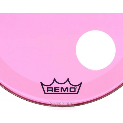  Remo Powerstroke P3 Colortone Pink Bass Drumhead - 24 inch - with Port Hole