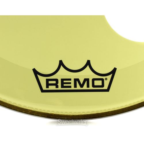  Remo Powerstroke P3 Colortone Yellow Bass Drumhead - 24 inch - with Port Hole