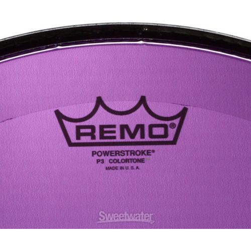  Remo Powerstroke P3 Colortone Purple Bass Drumhead - 16 inch - No Stripes