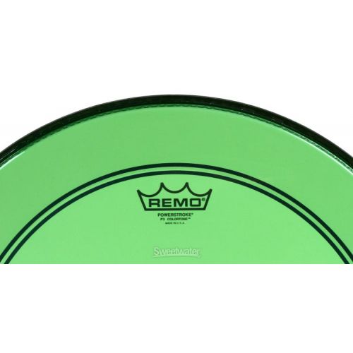  Remo Powerstroke P3 Colortone Green Bass Drumhead - 18 inch