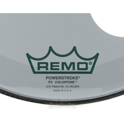  Remo Powerstroke P3 Colortone Smoke Bass Drumhead - 24 inch - with Port Hole