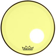 Remo Powerstroke P3 Colortone Yellow Bass Drumhead - 18 inch - with Port Hole