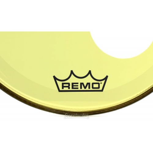  Remo Powerstroke P3 Colortone Yellow Bass Drumhead - 18 inch - with Port Hole