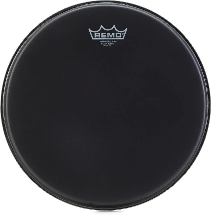  Remo Ambassador Black Suede Drumhead - 13 inch