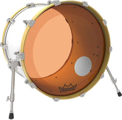  Remo Powerstroke P3 Colortone Orange Bass Drumhead - 24 inch - with Port Hole