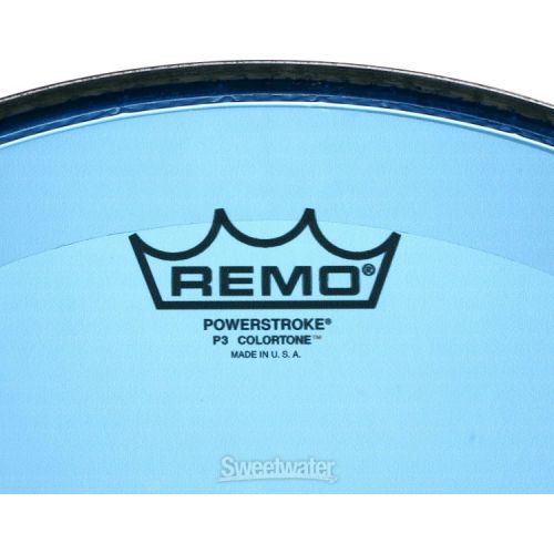  Remo Powerstroke P3 Colortone Blue Bass Drumhead - 16 inch - No Stripes