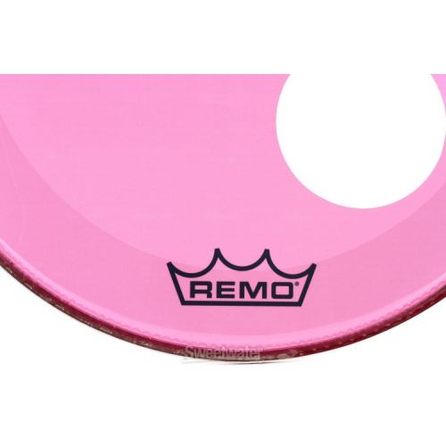  Remo Powerstroke P3 Colortone Pink Bass Drumhead - 20 inch - with Port Hole