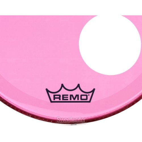  Remo Powerstroke P3 Colortone Pink Bass Drumhead - 18 inch - with Port Hole