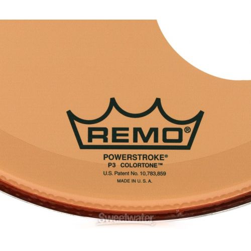  Remo Powerstroke P3 Colortone Orange Bass Drumhead - 18 inch - with Port Hole