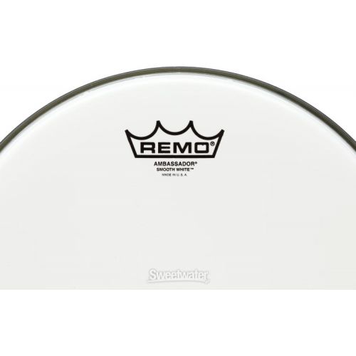  Remo Ambassador Smooth White Drumhead - 12-inch