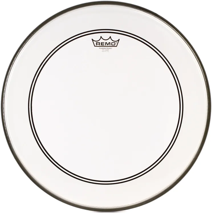 Remo Powerstroke P3 Clear Bass Drumhead - 18 inch with 2.5 inch Impact Pad Demo