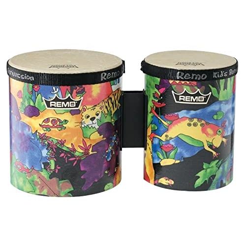  [아마존베스트]Remo KD-5400-01 Kids Percussion Bongo Drum - Fabric Rain Forest, 5-6