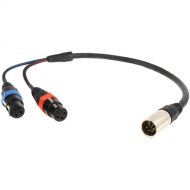 Remote Audio CAXSTEX5M 5-Pin XLR Male to Dual 3-Pin XLR Female Stereo Cable (18