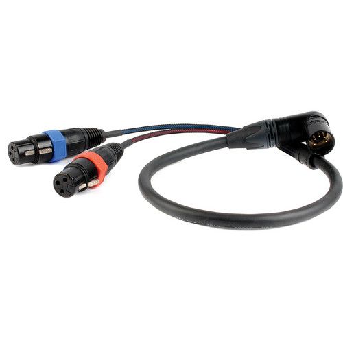  Remote Audio CAXSTEX5MR Dual 3-Pin XLR-F to 5-Pin Angled XLR-M Stereo Cable (24