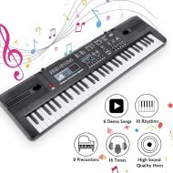 [아마존 핫딜] RenFox Piano Keyboard 61-Key Portable Keyboard Piano with Microphone&USB Cable Toy for Kids Boys Girls