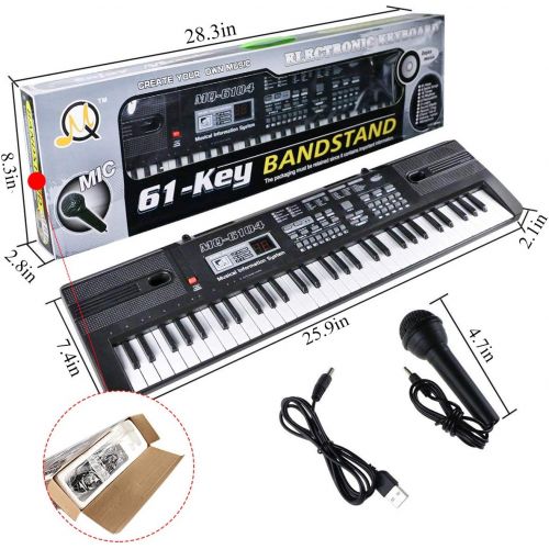  [아마존 핫딜] RenFox Piano Keyboard 61-Key Portable Keyboard Piano with Microphone&USB Cable Toy for Kids Boys Girls