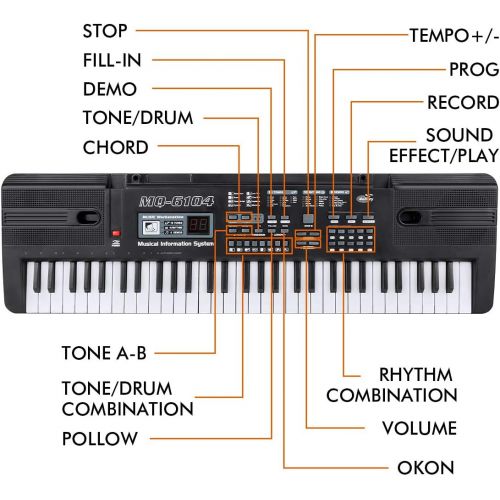  [아마존 핫딜] RenFox Piano Keyboard 61-Key Portable Keyboard Piano with Microphone&USB Cable Toy for Kids Boys Girls