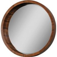 Ren-Wil Round Wall Mirror, Brown
