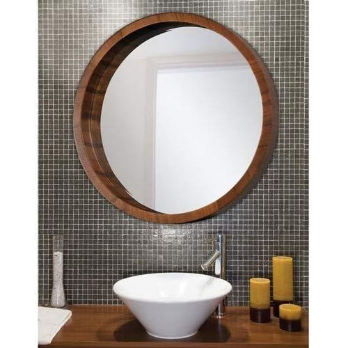  Ren-Wil Round Wall Mirror, Brown