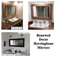 Renewed Decor & Storage Herringbone Reclaimed Wood Framed Mirror, Available in 4 Sizes and 20 Stain colors: Framed Mirror Wall Decor - Bathroom Vanity Mirror - Decor for Bathroom - 24x30-30x36-42x30-60x30