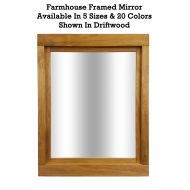 Renewed Decor & Storage Farmhouse Large Framed Mirror Available in 5 Sizes and 20 Colors: Shown in Driftwood - Rustic Home Decor - Wall Mirror Decorative - Mirror for Desk - Vanity Mirror - Decorative Mir