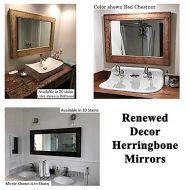 Renewed Decor & Storage Renewed Decor Herringbone Reclaimed Wood Bathroom Vanity Mirror in 20 stain colors - Large Wall Mirror - Rustic Modern Home - Home Decor - Mirror - Housewares - Woodwork - Frame -