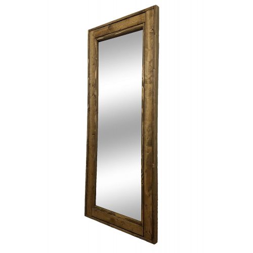  Renewed Decor & Storage Herringbone Floor Mirror Full Length Decorative Rustic Wood Frame, Available in 20 Colors