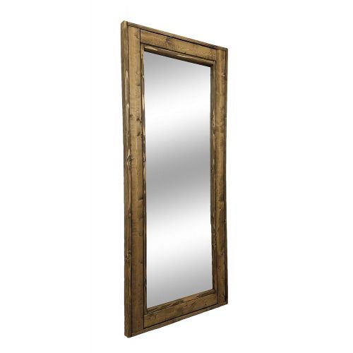  Renewed Decor & Storage Herringbone Floor Mirror Full Length Decorative Rustic Wood Frame, Available in 20 Colors