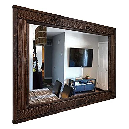  Renewed Decor & Storage Herringbone Reclaimed Wood Framed Mirror, Available in 4 Sizes and 20 Stain colors: Shown in Jacobean - Decorative Mirror ? Livingroom Decor ? Wall Decor ? 24x30 ? 36x30 ? 42x30 ?