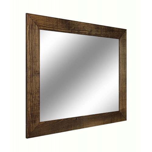  Renewed Decor & Storage Shiplap Rustic Wood Framed Mirror, 20 Stain Colors, Special Walnut - Large Wall Mirror, Rustic Barnwood Style, Bathroom Vanity Mirror, Rustic Bathroom Decor, Reclaimed Styled Wood