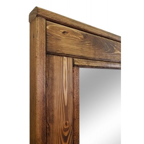  Renewed Decor & Storage Herringbone Reclaimed Wood Framed Mirror, Available in 4 Sizes and 20 Stain colors: Shown in Provincial - Rustic Wall Mirror - Large Framed Mirror - 24x30-36x30-42x30-60x30