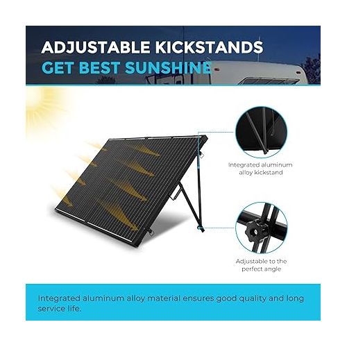  Renogy 200 Watt 12 Volt Portable Solar Panel with Waterproof 20A Charger Controller, Foldable 100W Solar Panel Suitcase with Adjustable Kickstand, Solar Charger for Power Station RV Camping Off Grid