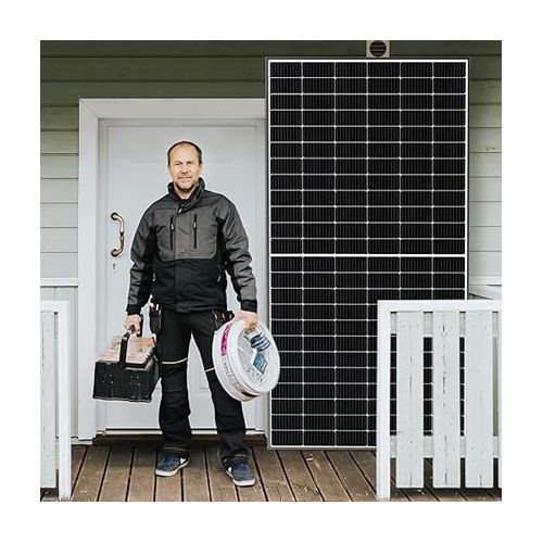  Renogy Bifacial 2pcs 550 Watt Solar Panels 12/24 Volt Monocrystalline PV Power Charger On/Off-Grid 1100W Supplies for Rooftop Charging Station Farm Yacht and Other Off-Grid Applications