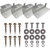 Renogy Solar Panel Mounting Z Brackets Lightweight Aluminum Corrosion-Free Construction for RVs, Trailers, Boats, Yachts, Wall and Other Off Gird Roof Installation, one set of 4 Units,Gray