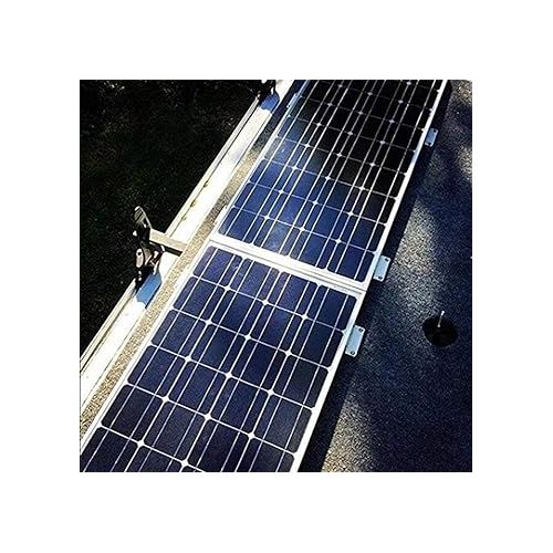  Renogy Solar Panel Mounting Z Brackets Lightweight Aluminum Corrosion-Free Construction for RVs, Trailers, Boats, Yachts, Wall and Other Off Gird Roof Installation, one set of 4 Units,Gray