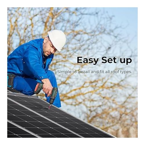  Renogy 2PCS Solar Panels 100 Watt 12 Volt, High-Efficiency Monocrystalline PV Module Power Charger for RV Marine Rooftop Farm Battery and Other Off-Grid Applications, 2-Pack 100W